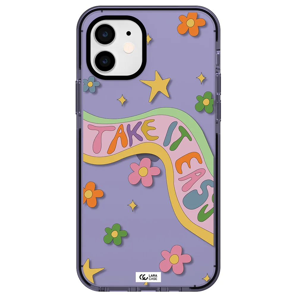 Take It Easy Apple iPhone 12 impact Lilac Case