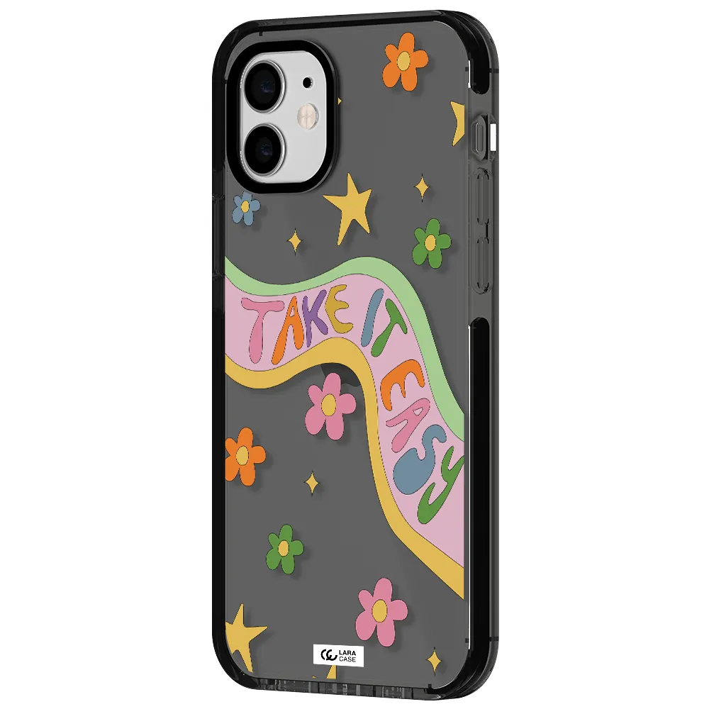 Take It Easy Apple iPhone 12 impact Smoke Black Case