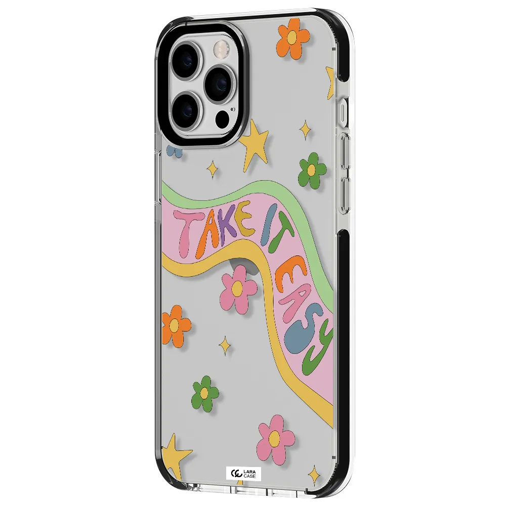 Take It Easy Apple iPhone 12 pro max impact black border Case