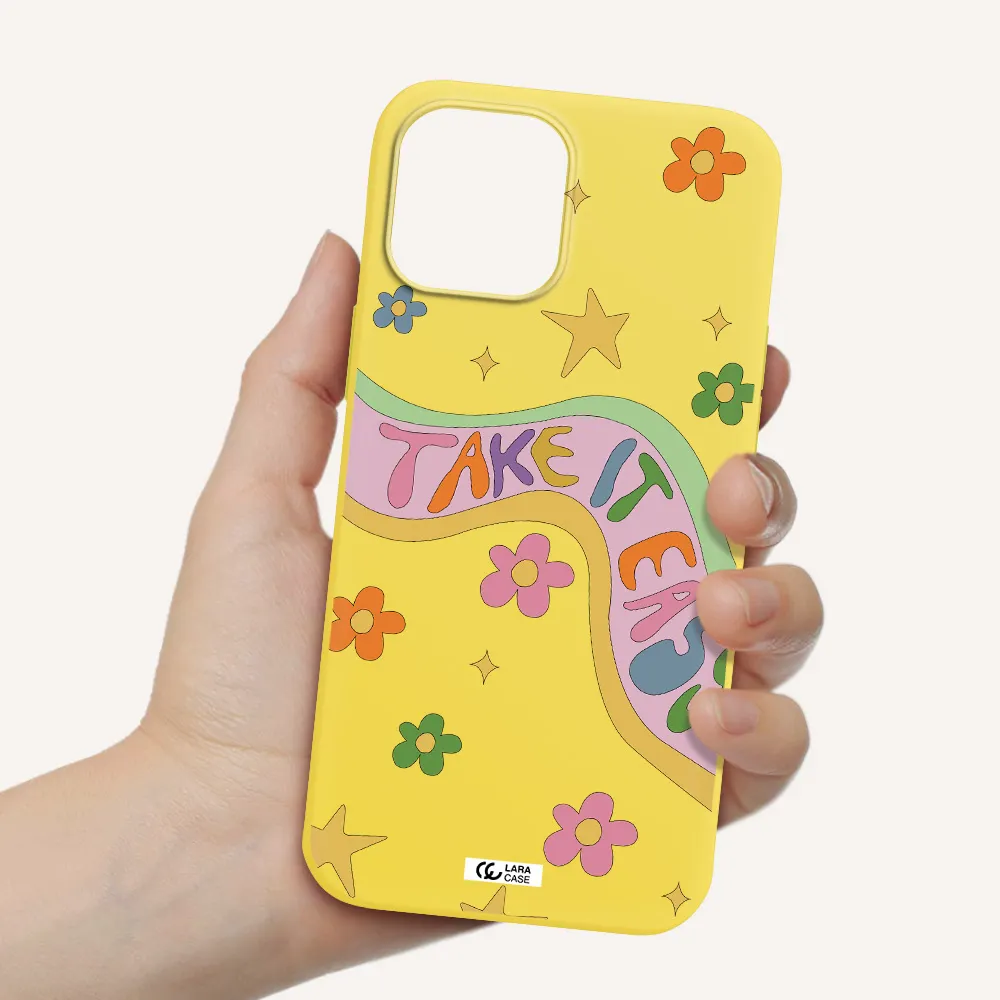 Take It Easy Apple iPhone 12 pro max Silicone canary yellow Case