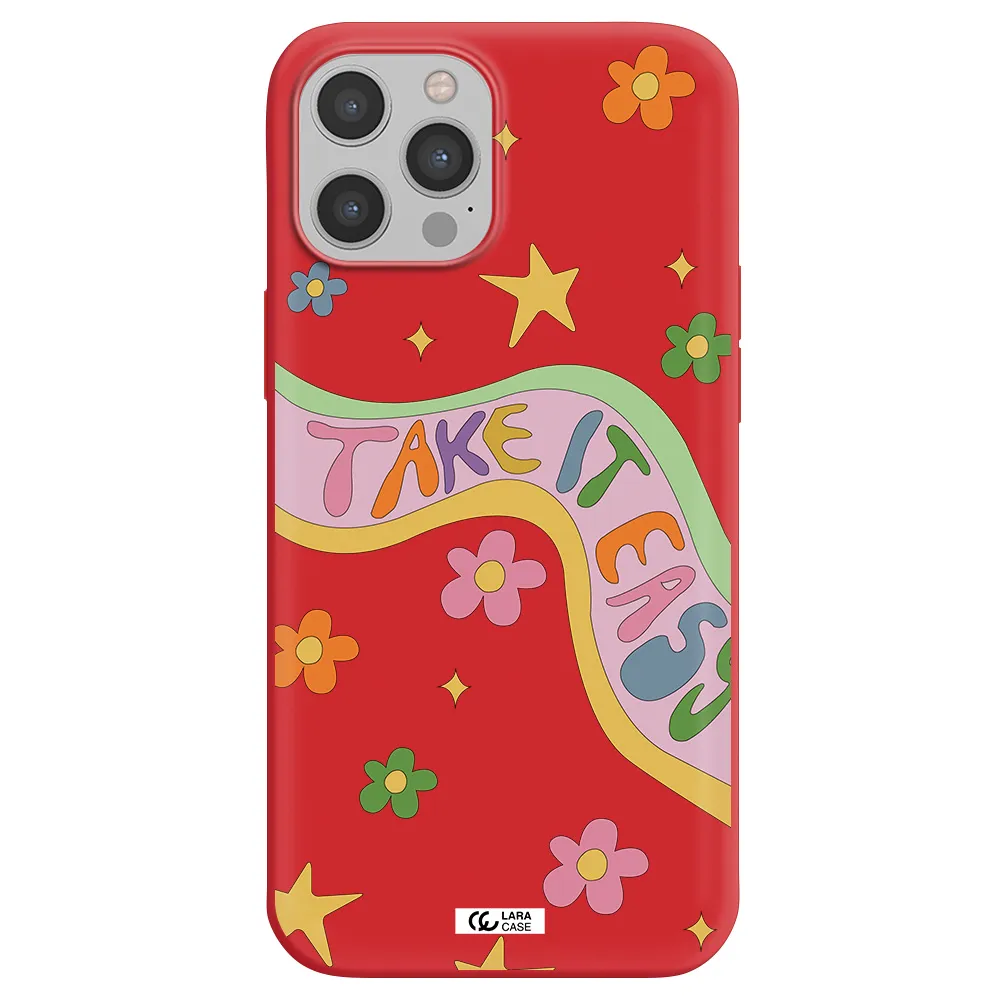 Take It Easy Apple iPhone 12 pro max Silicone Imperial Red Case