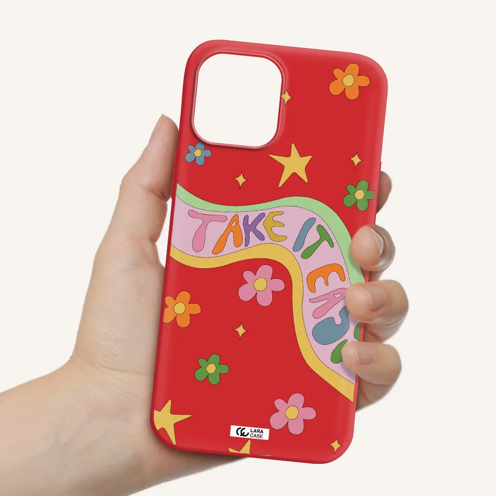 Take It Easy Apple iPhone 12 pro max Silicone Imperial Red Case
