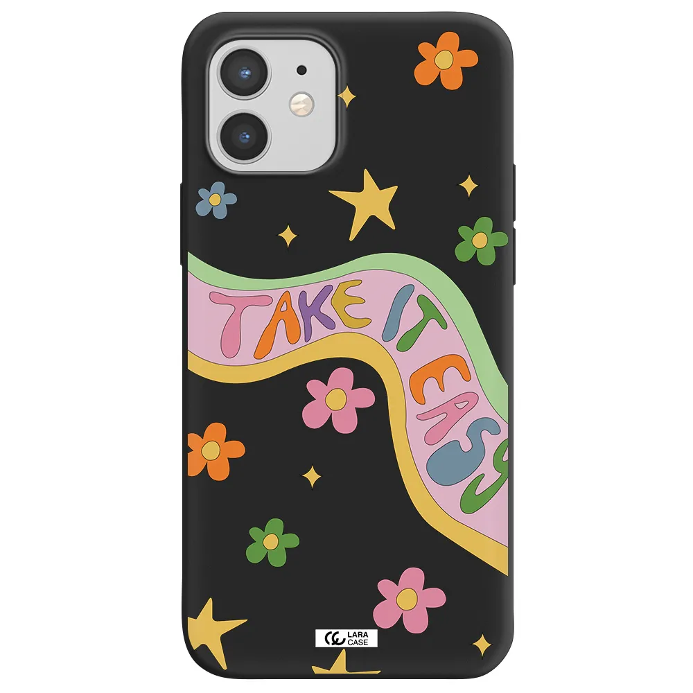 Take It Easy Apple iPhone 12 Silicone black Case