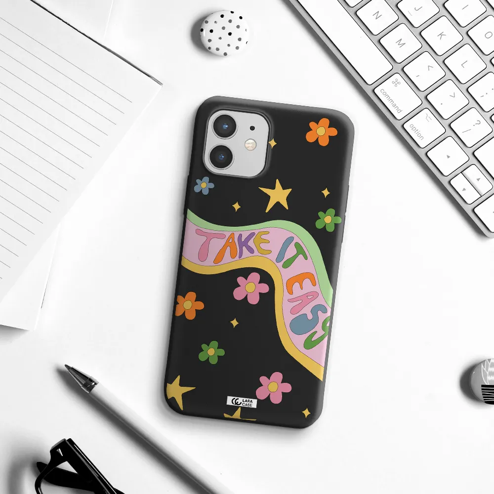 Take It Easy Apple iPhone 12 Silicone black Case