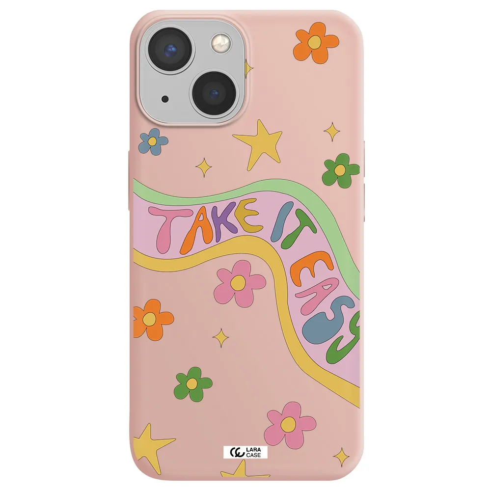 Take It Easy Apple iPhone 13 mini Silicone pastel pink Case