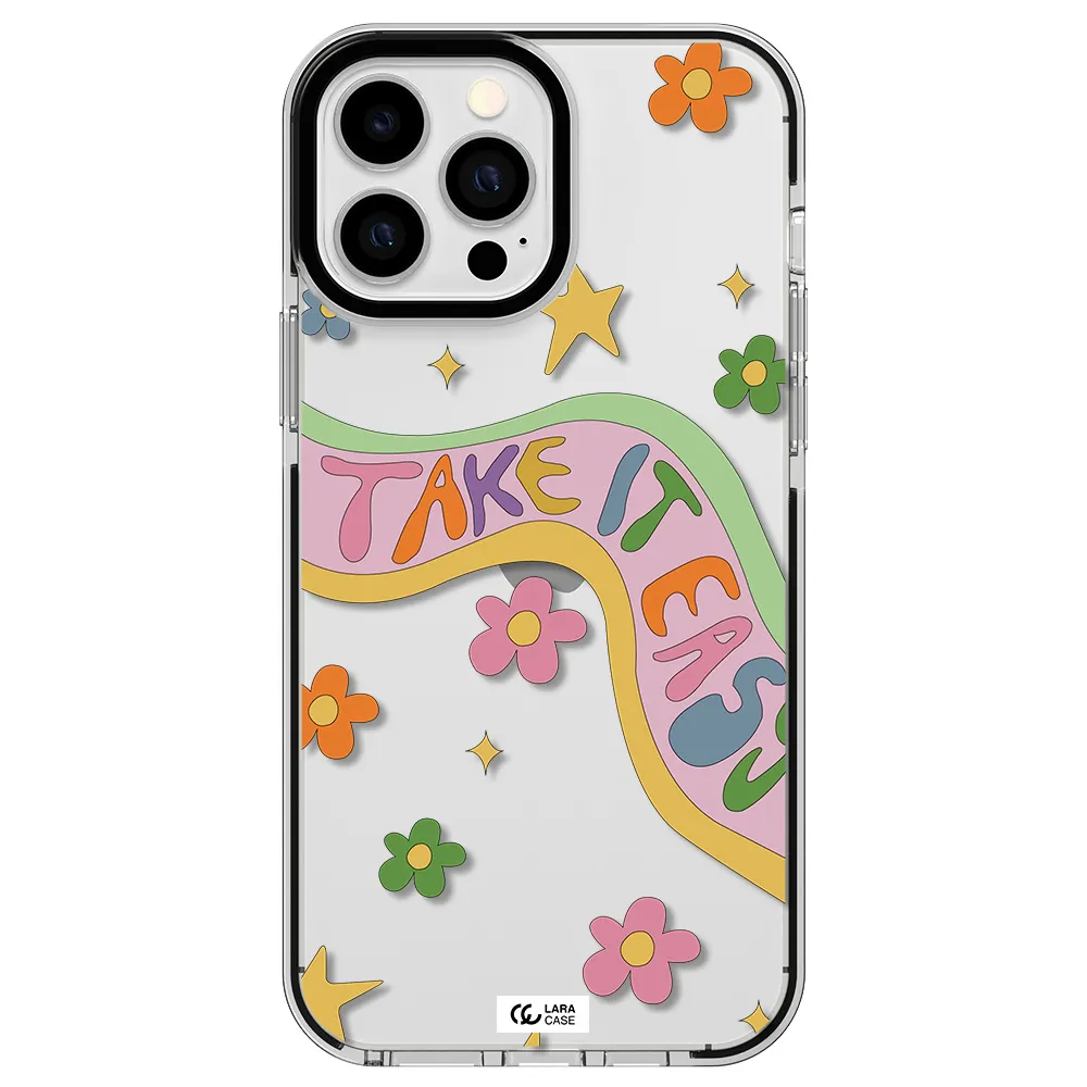 Take It Easy Apple iPhone 13 Pro Max impact black border Case