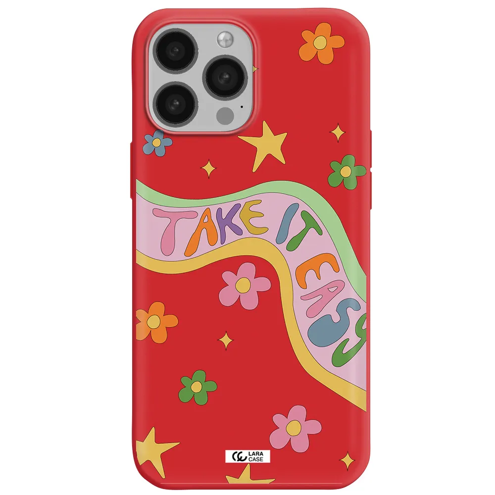 Take It Easy Apple iPhone 13 Pro Max Silicone Imperial Red Case