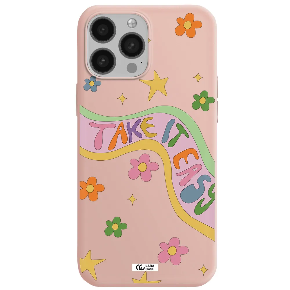 Take It Easy Apple iPhone 13 Pro Max Silicone pastel pink Case