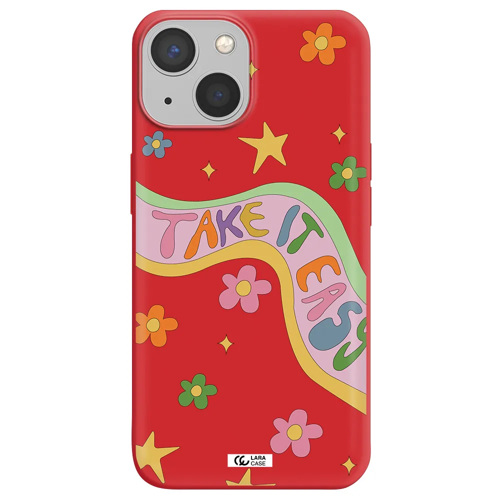 Take It Easy Apple iPhone 13 Silicone Imperial Red Case