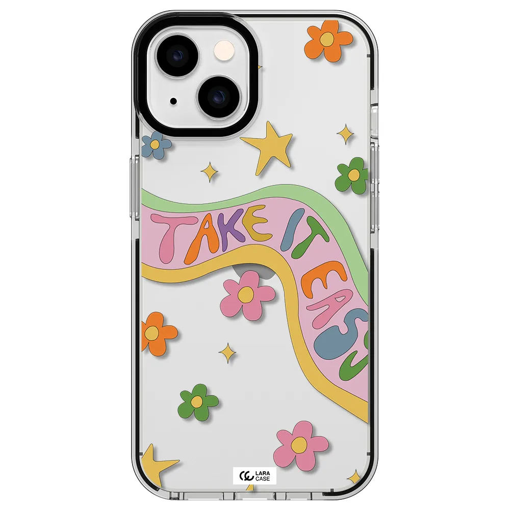 Take It Easy Apple iPhone 14 impact black border Case