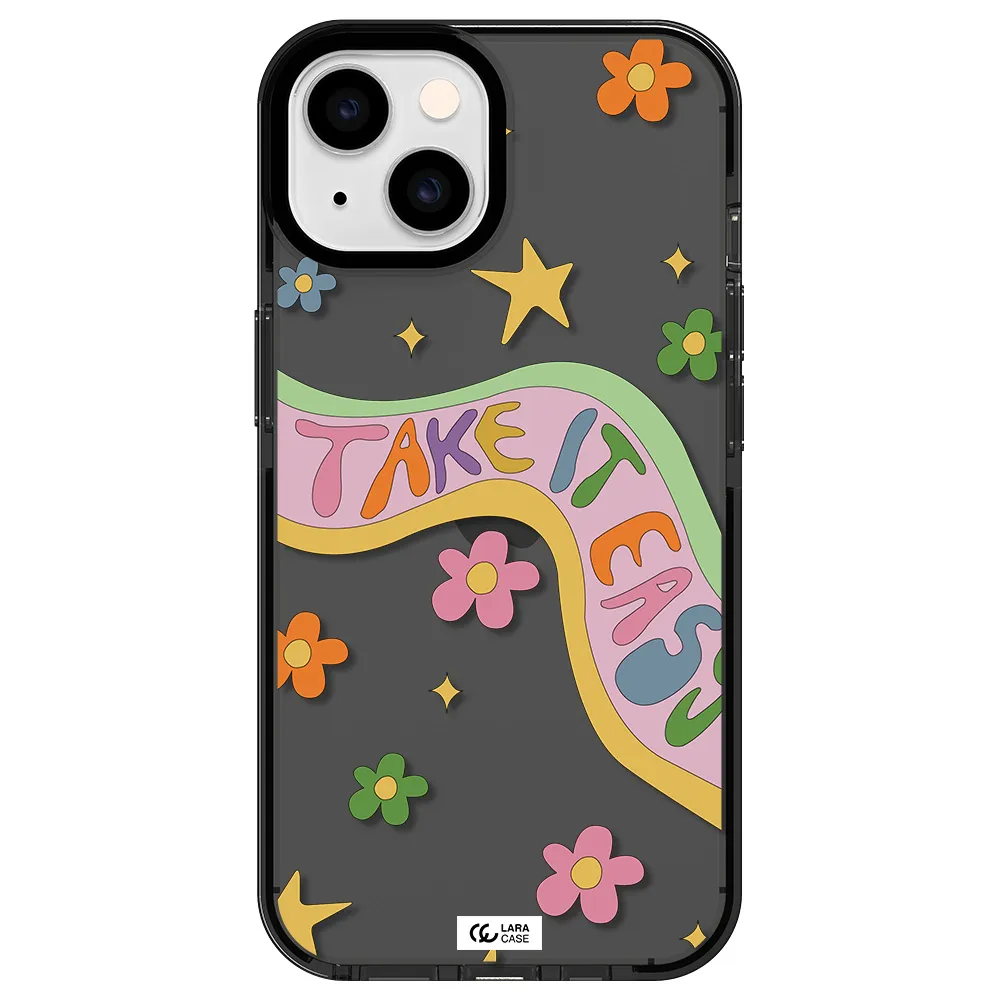 Take It Easy Apple iPhone 14 impact Smoke Black Case