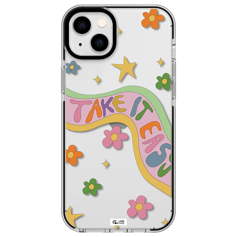 Take It Easy Apple iPhone 14 plus impact black border Case
