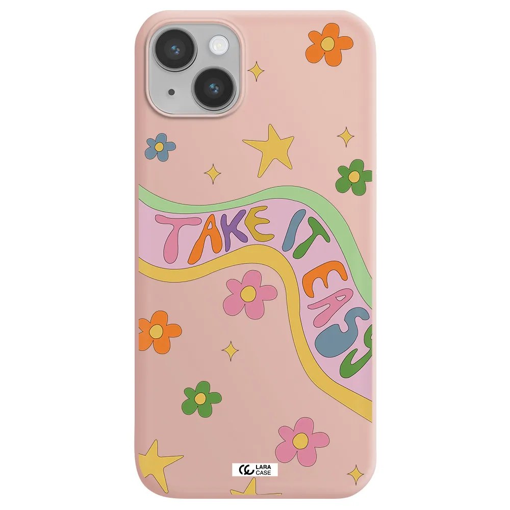Take It Easy Apple iPhone 14 plus Silicone pastel pink Case