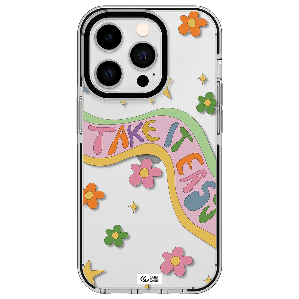 Take It Easy Apple iPhone 14 pro impact black border Case
