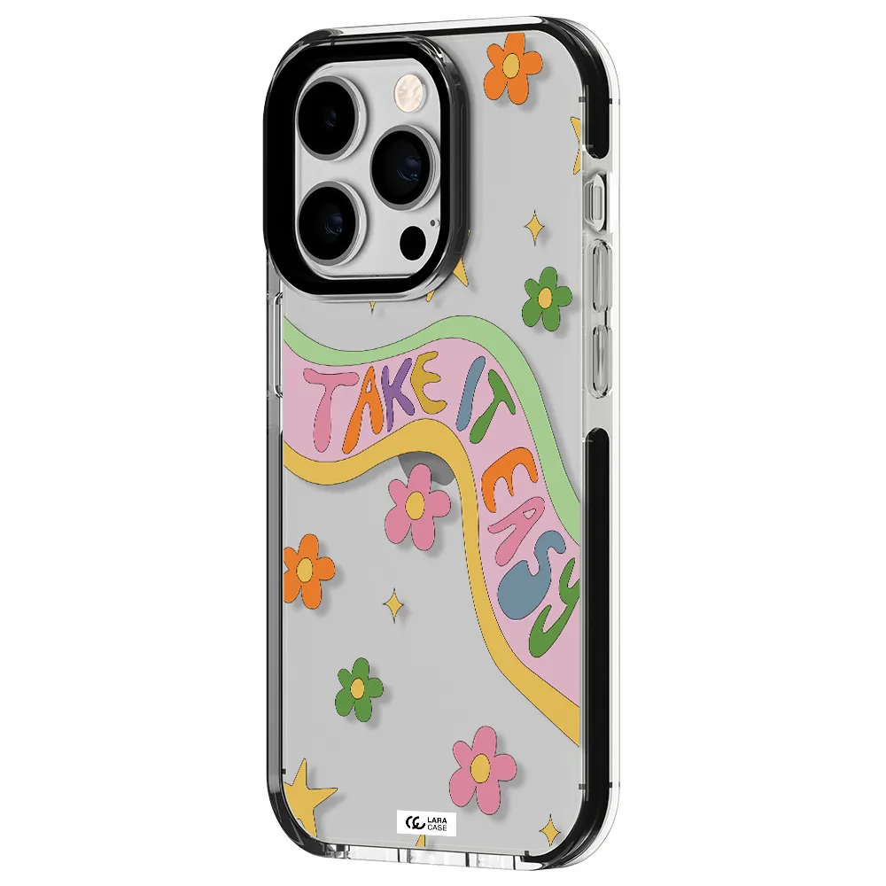Take It Easy Apple iPhone 14 pro impact black border Case