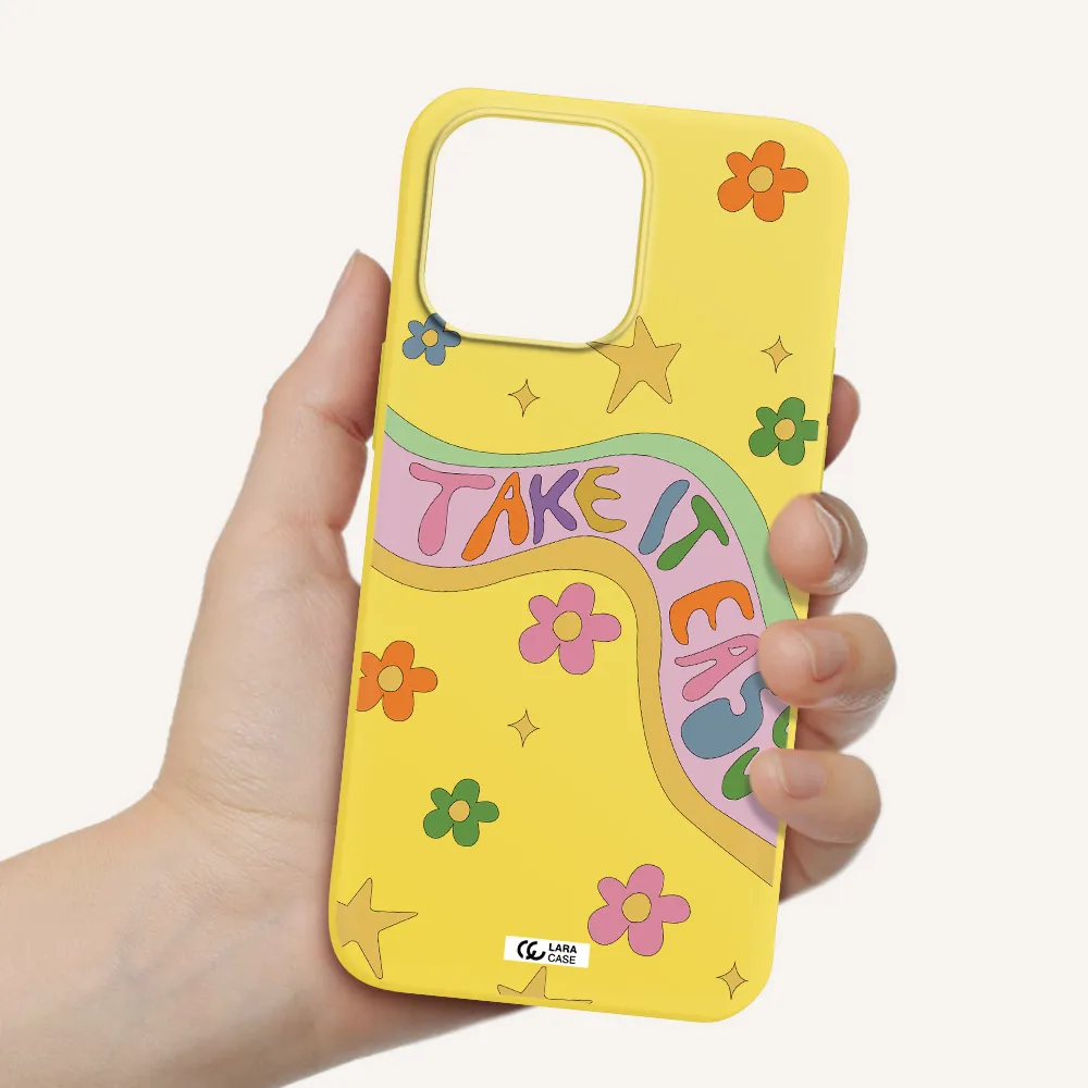 Take It Easy Apple iPhone 14 pro Silicone canary yellow Case