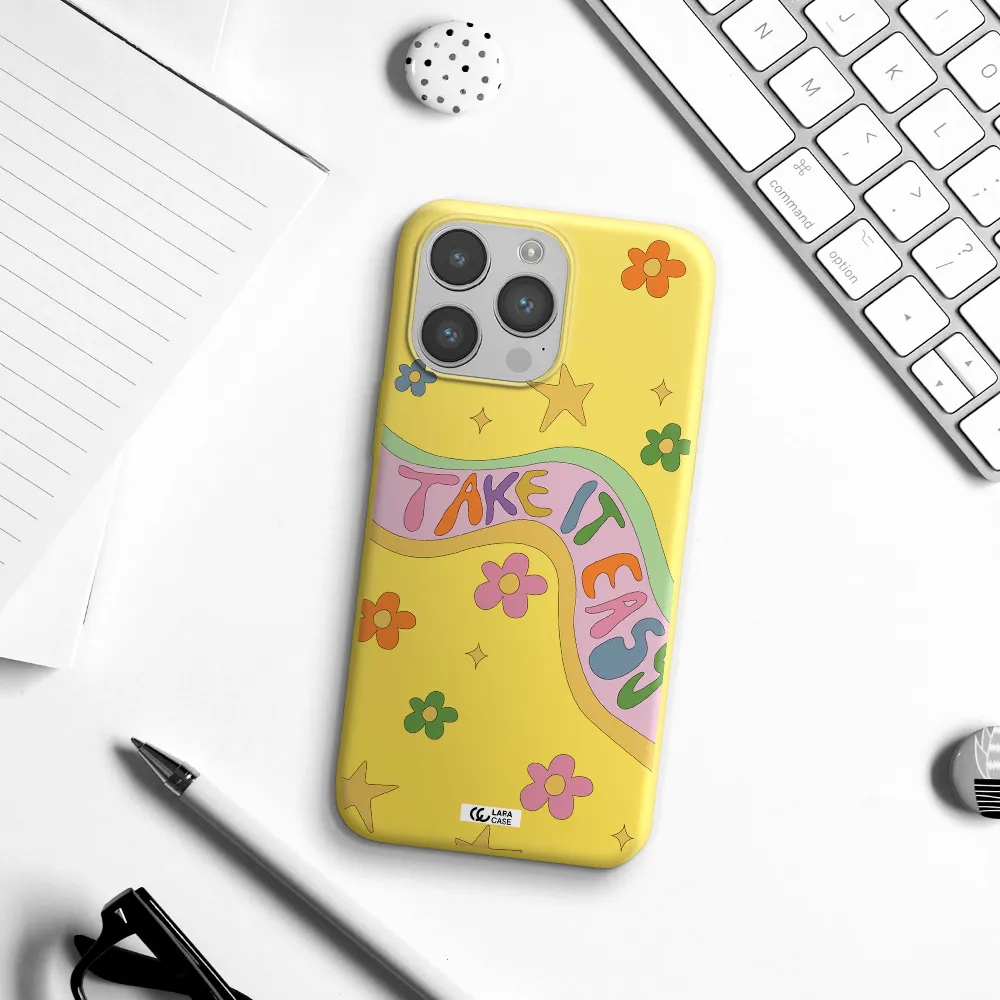 Take It Easy Apple iPhone 14 pro Silicone canary yellow Case