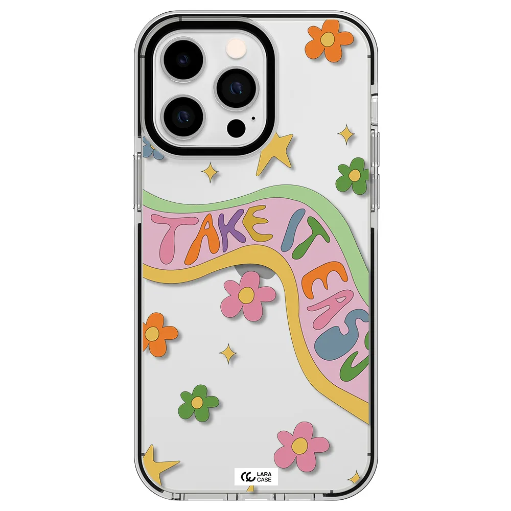 Take It Easy Apple iPhone 15 Pro Max impact black border Case