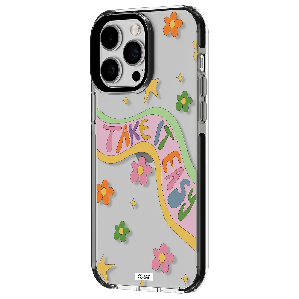 Take It Easy Apple iPhone 15 Pro Max impact black border Case