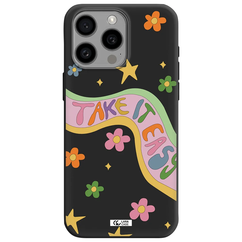 Take It Easy Apple Iphone 15 Pro max Silicone black Case