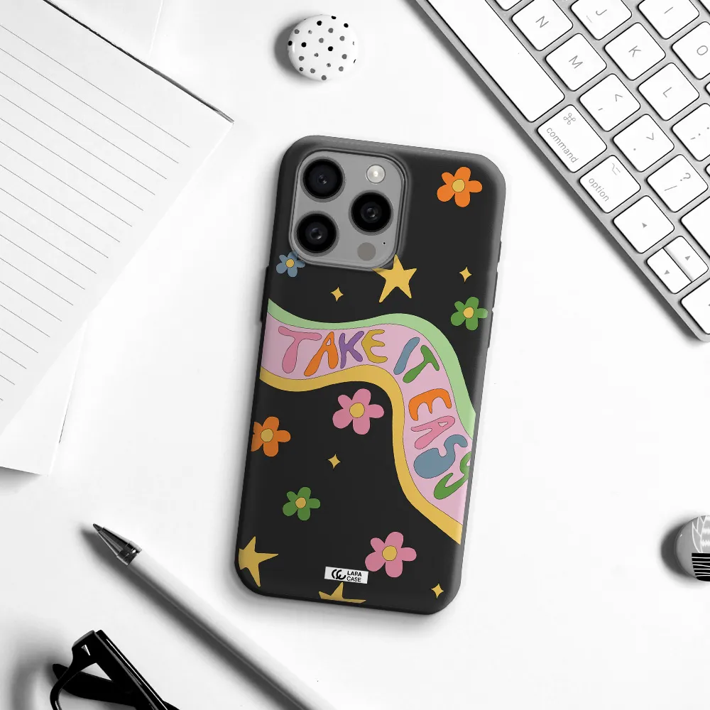 Take It Easy Apple Iphone 15 Pro max Silicone black Case
