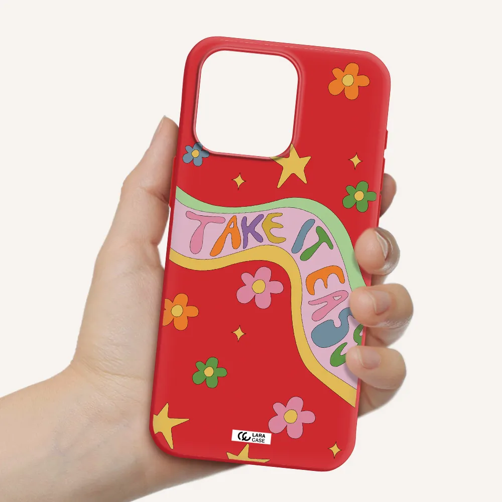 Take It Easy Apple Iphone 15 Pro Max Silicone Imperial Red Case