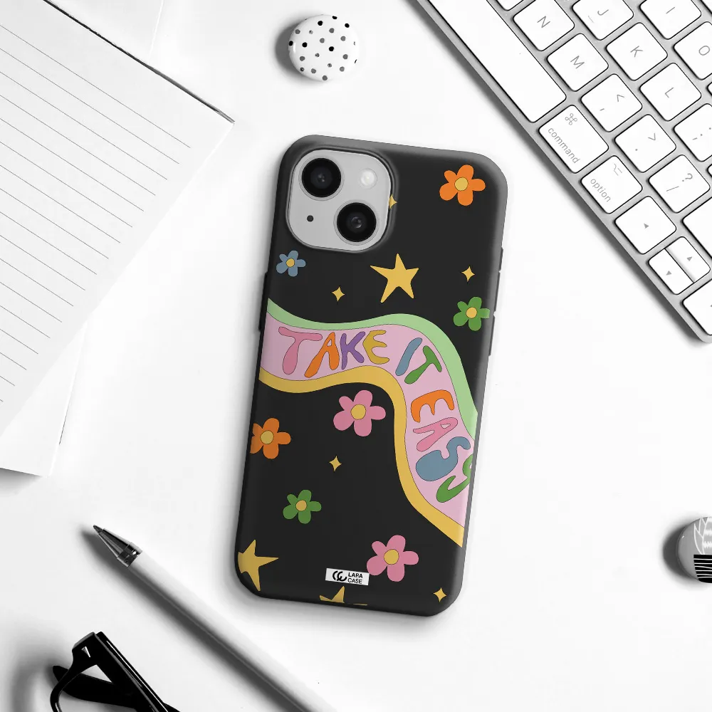 Take It Easy Apple iPhone 15 Silicone black Case