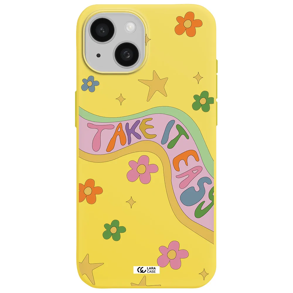 Take It Easy Apple iPhone 15 Silicone canary yellow Case