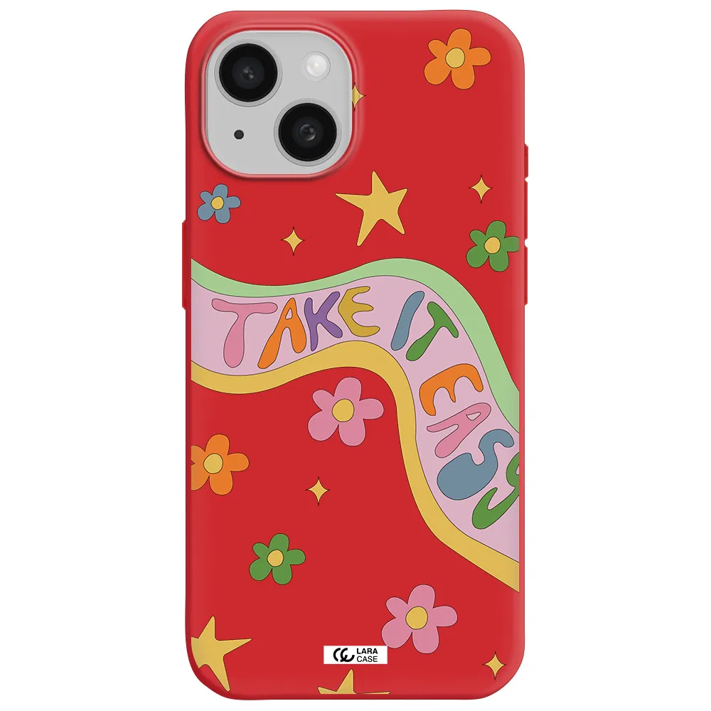 Take It Easy Apple Iphone 15 Silicone Imperial Red Case