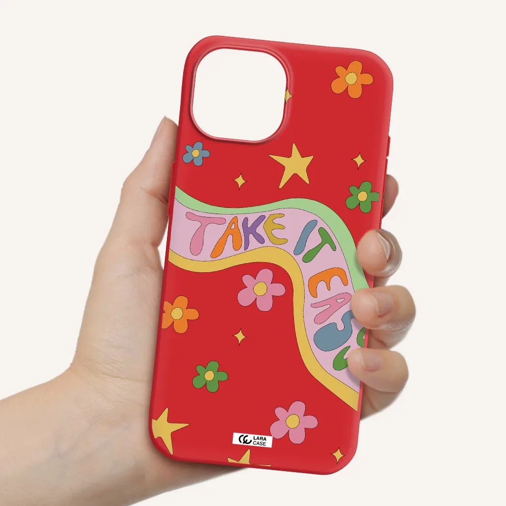 Take It Easy Apple Iphone 15 Silicone Imperial Red Case