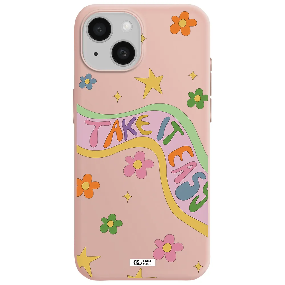 Take It Easy Apple Iphone 15 Silicone Pastel Pink Case