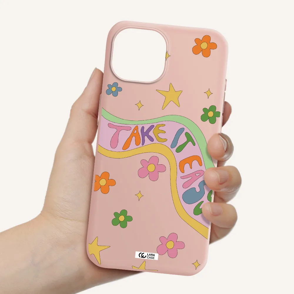 Take It Easy Apple Iphone 15 Silicone Pastel Pink Case