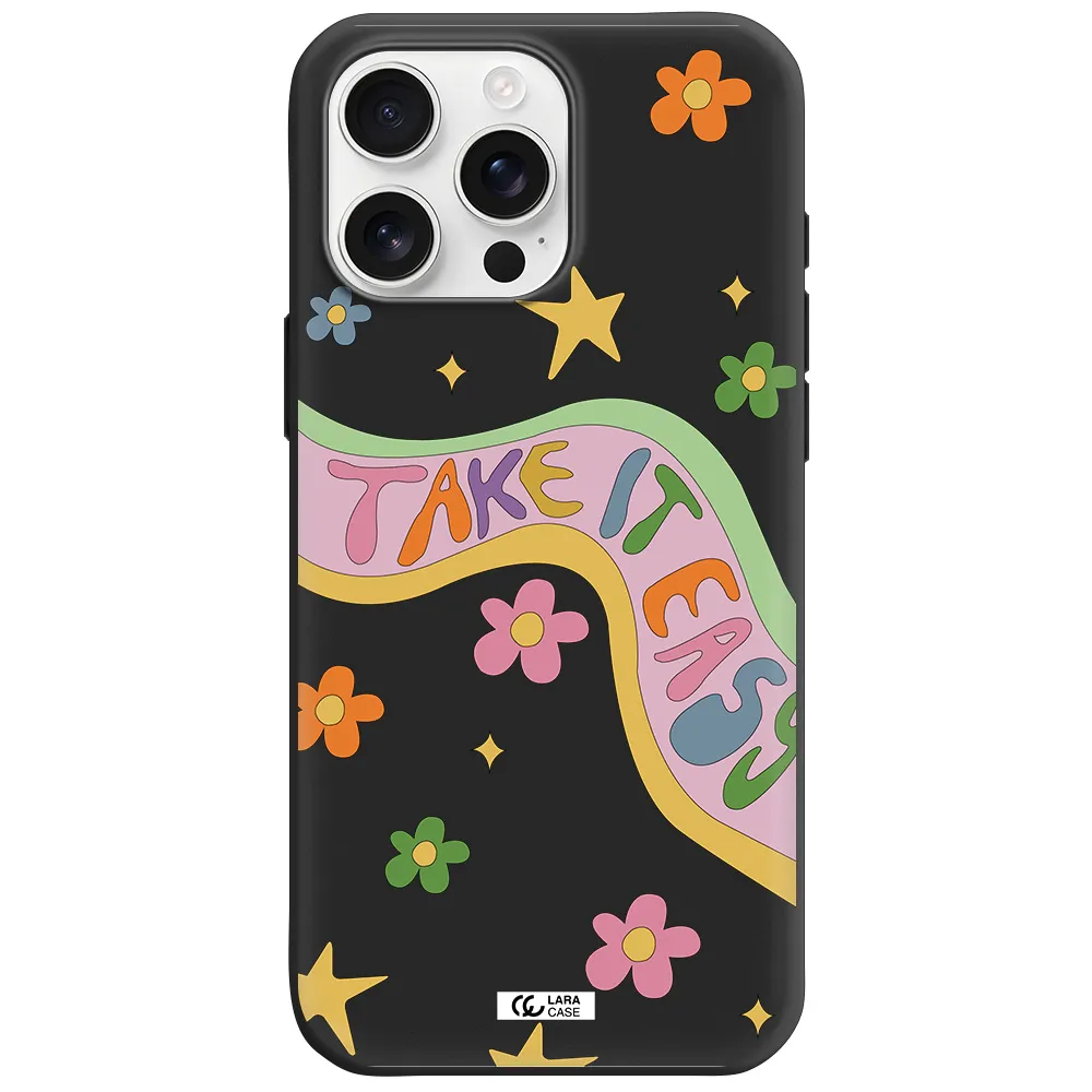 Take It Easy Apple Iphone 16 Pro Max Silicone Black Case