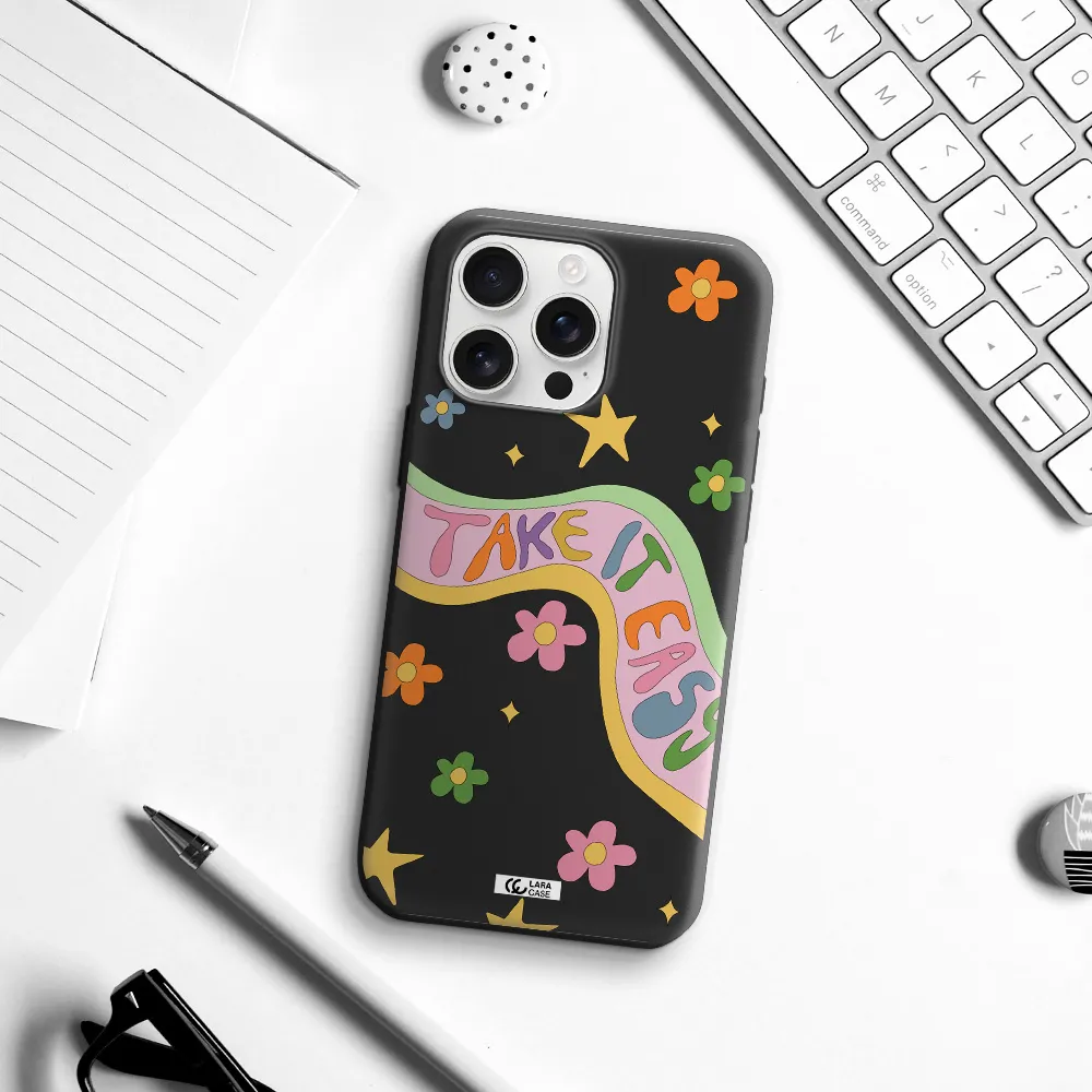 Take It Easy Apple Iphone 16 Pro Max Silicone Black Case