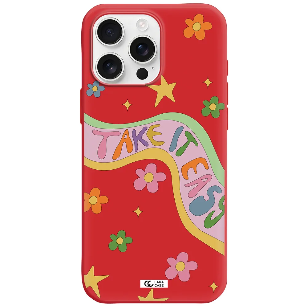 Take It Easy Apple Iphone 16 Pro Max Silicone Imperial Red Case