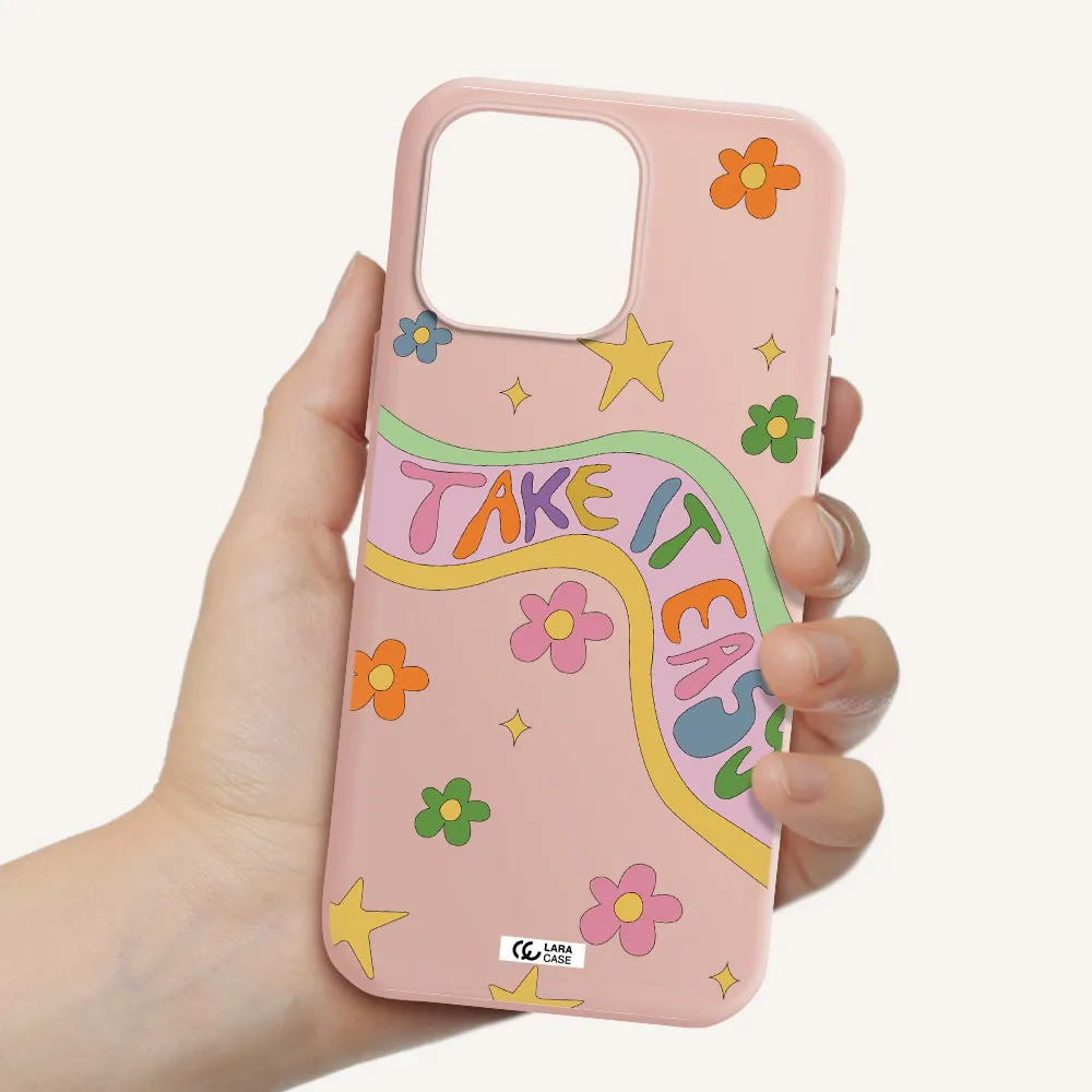 Take It Easy Apple Iphone 16 Pro Max Silicone Pastel Pink Case