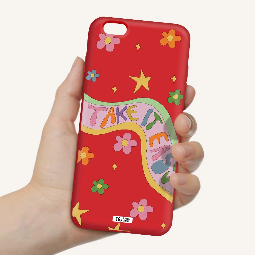 Take It Easy Apple iPhone 6 plus Silicone Imperial Red Case