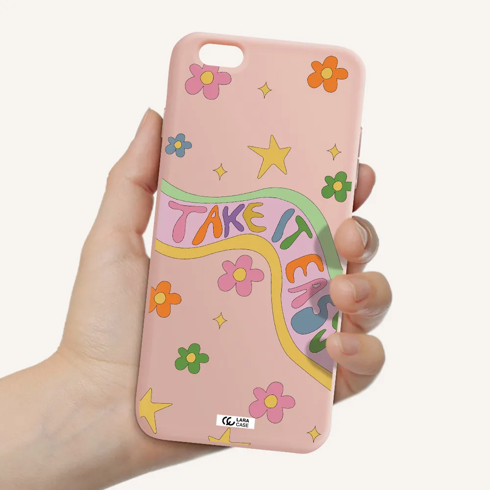 Take It Easy Apple iPhone 6 plus Silicone pastel pink Case