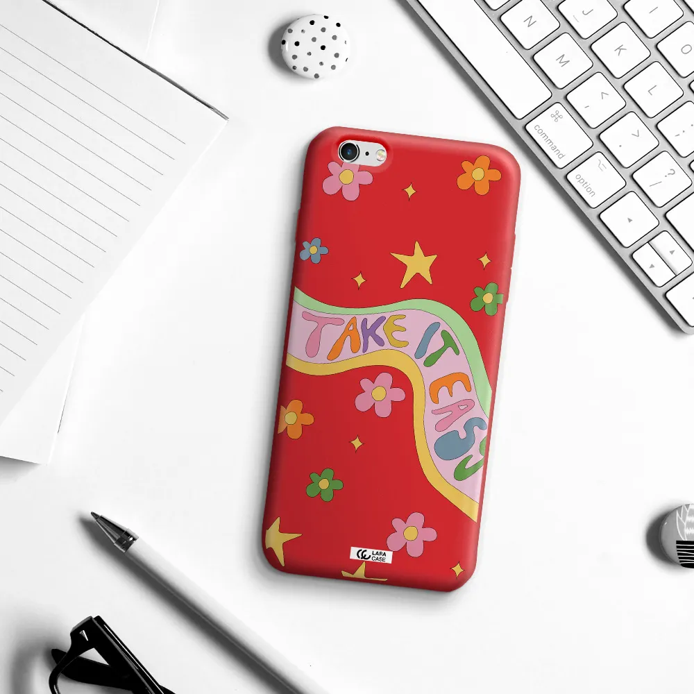 Take It Easy Apple iPhone 6 s plus Silicone Imperial Red Case