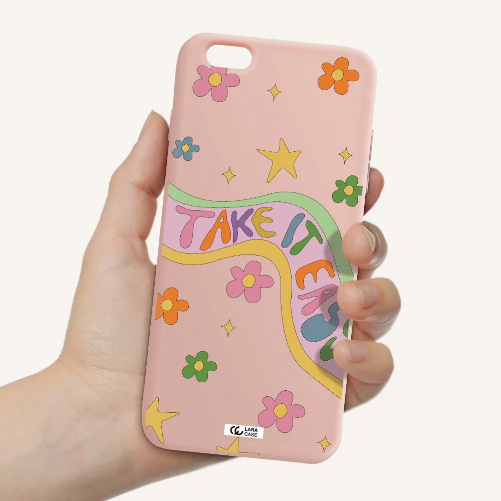 Take It Easy Apple iPhone 6 s plus Silicone pastel pink Case