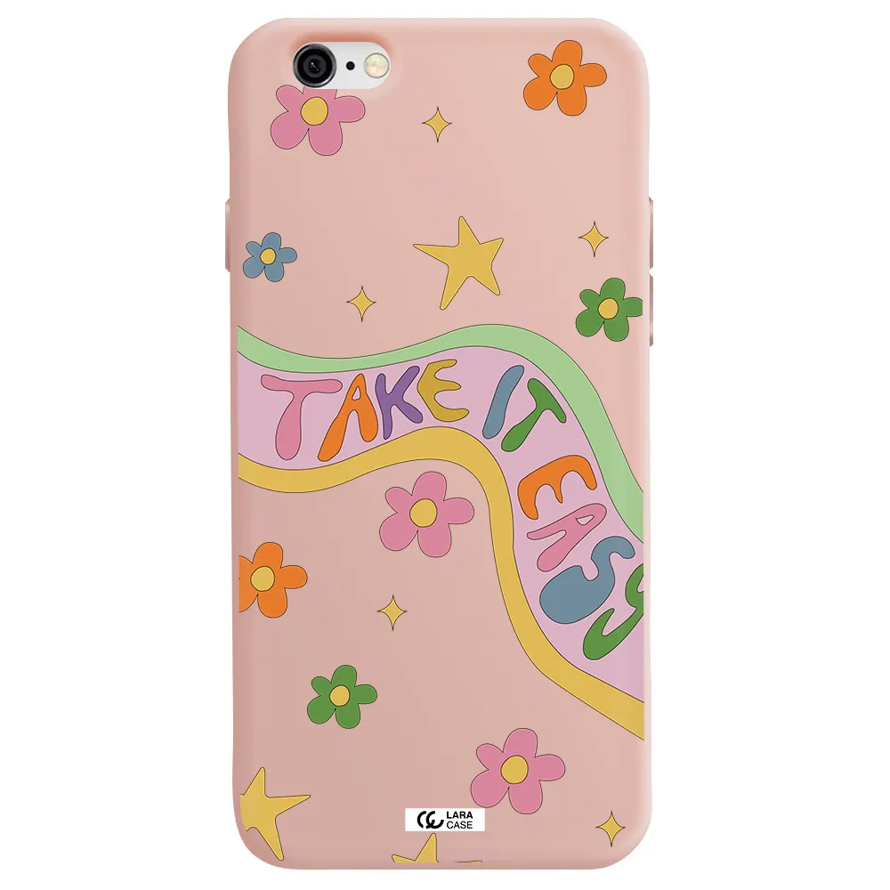 Take It Easy Apple iPhone 6 Silicone pastel pink Case