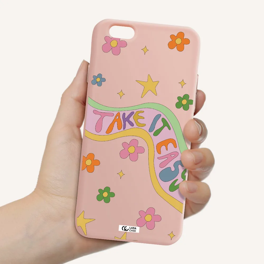 Take It Easy Apple iPhone 6 Silicone pastel pink Case