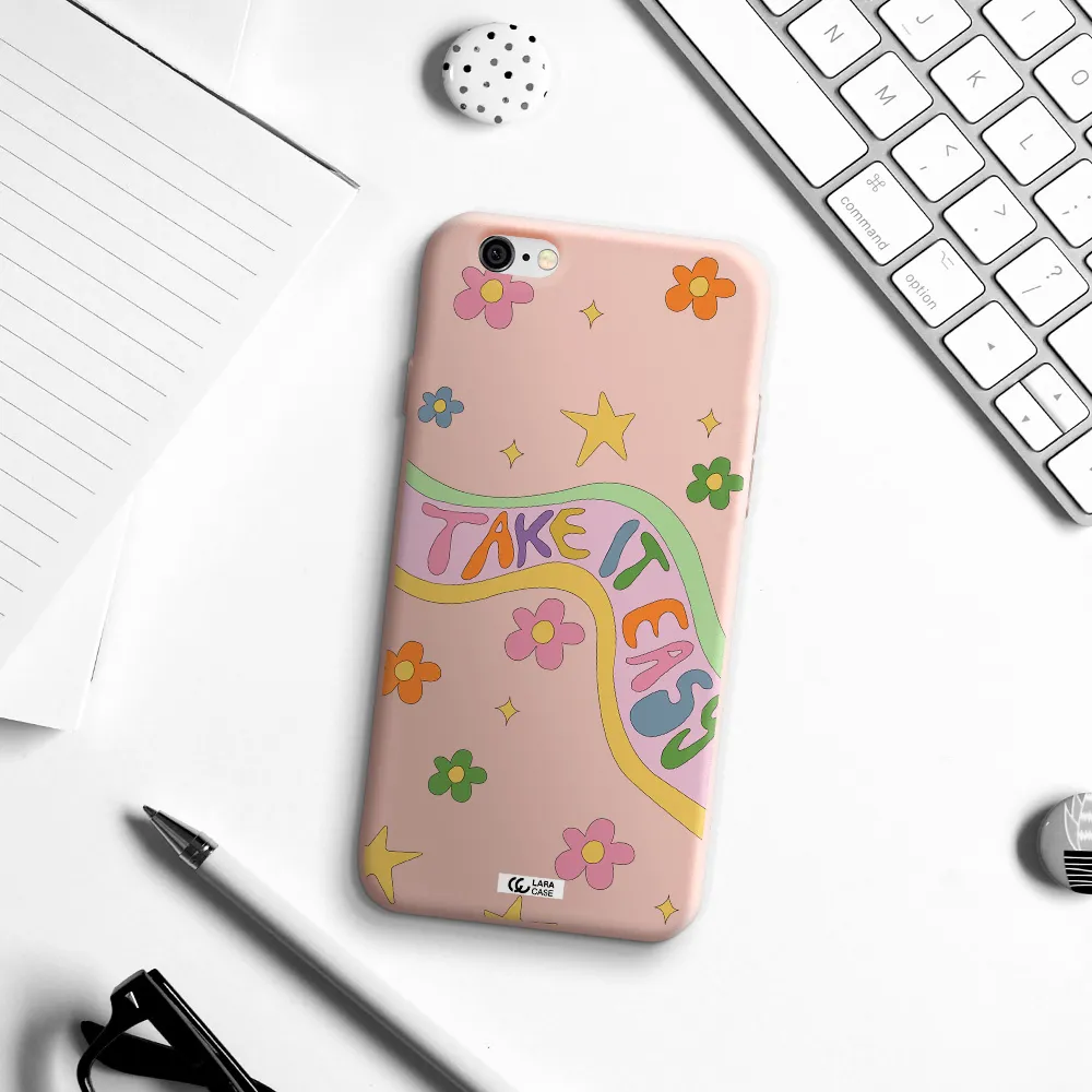 Take It Easy Apple iPhone 6 Silicone pastel pink Case