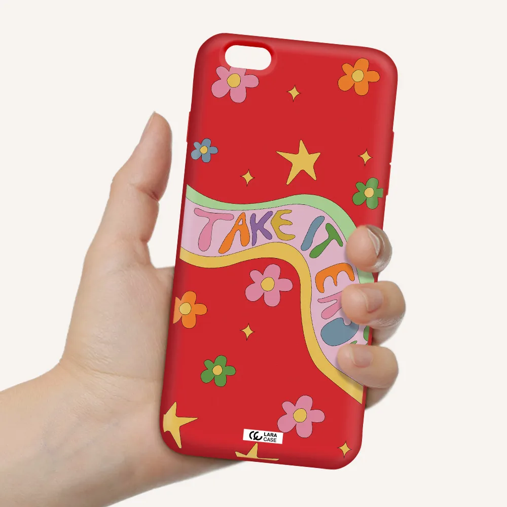 Take It Easy Apple iPhone 6S Silicone Imperial Red Case