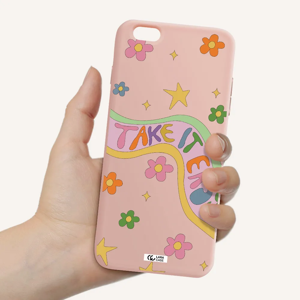Take It Easy Apple iPhone 6S Silicone pastel pink Case