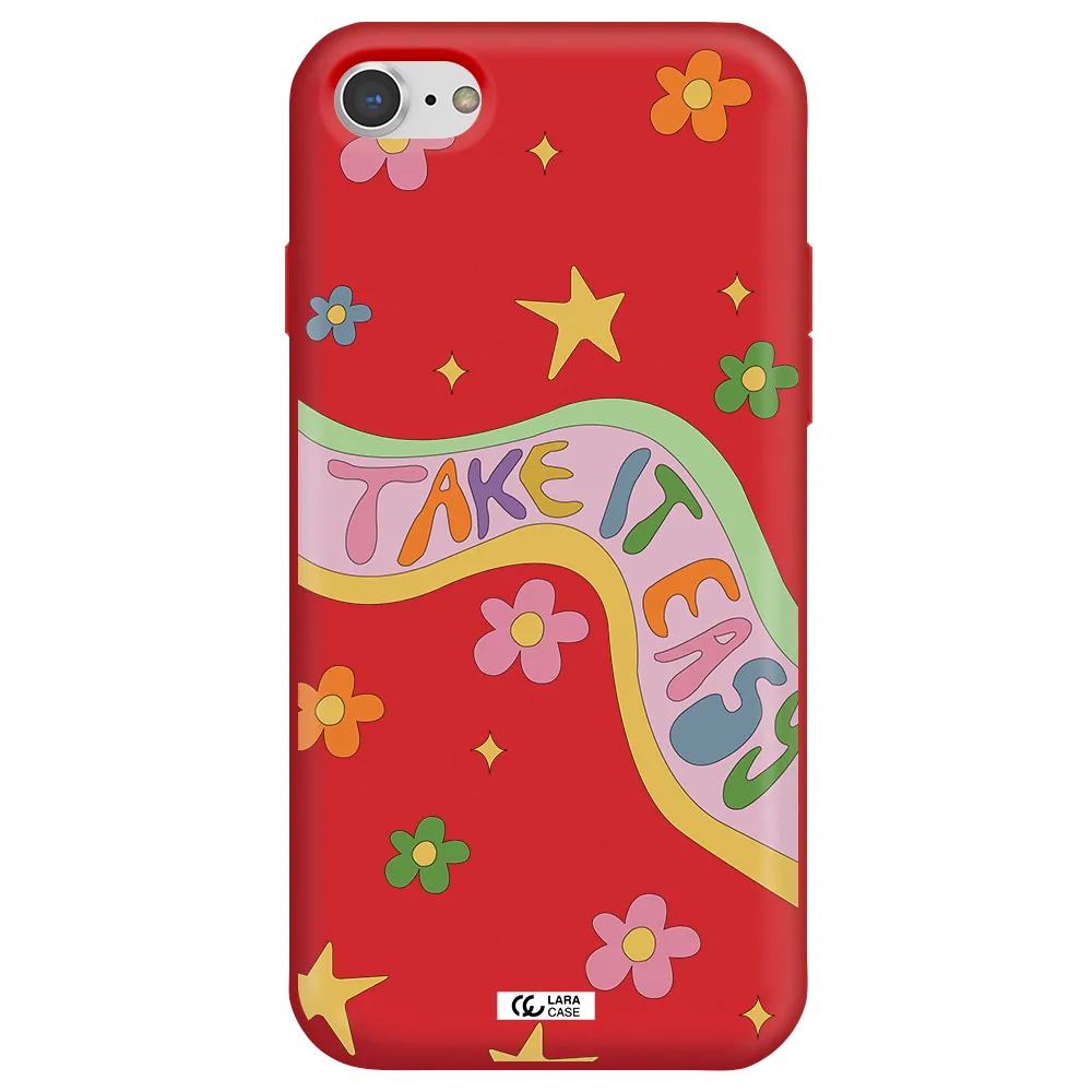 Take It Easy Apple iPhone 7 Silicone Imperial Red Case