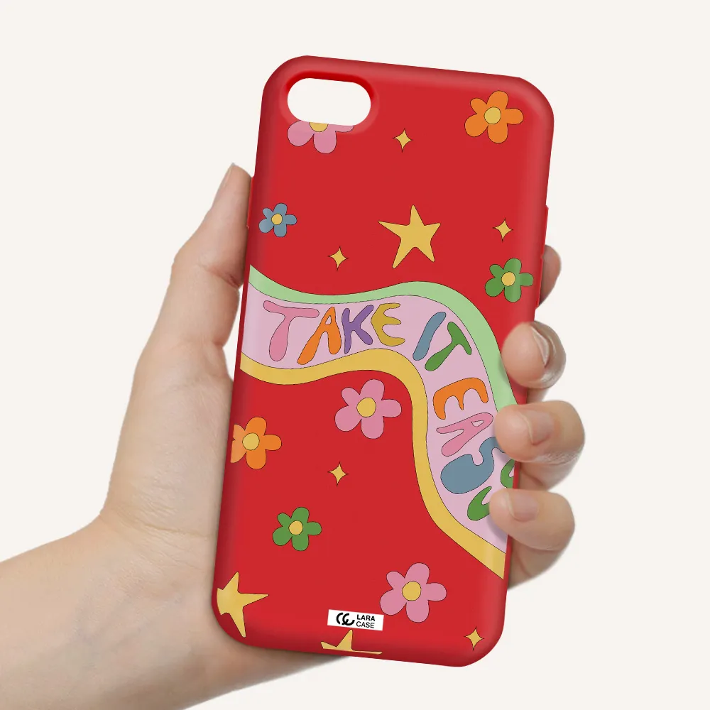 Take It Easy Apple iPhone 7 Silicone Imperial Red Case
