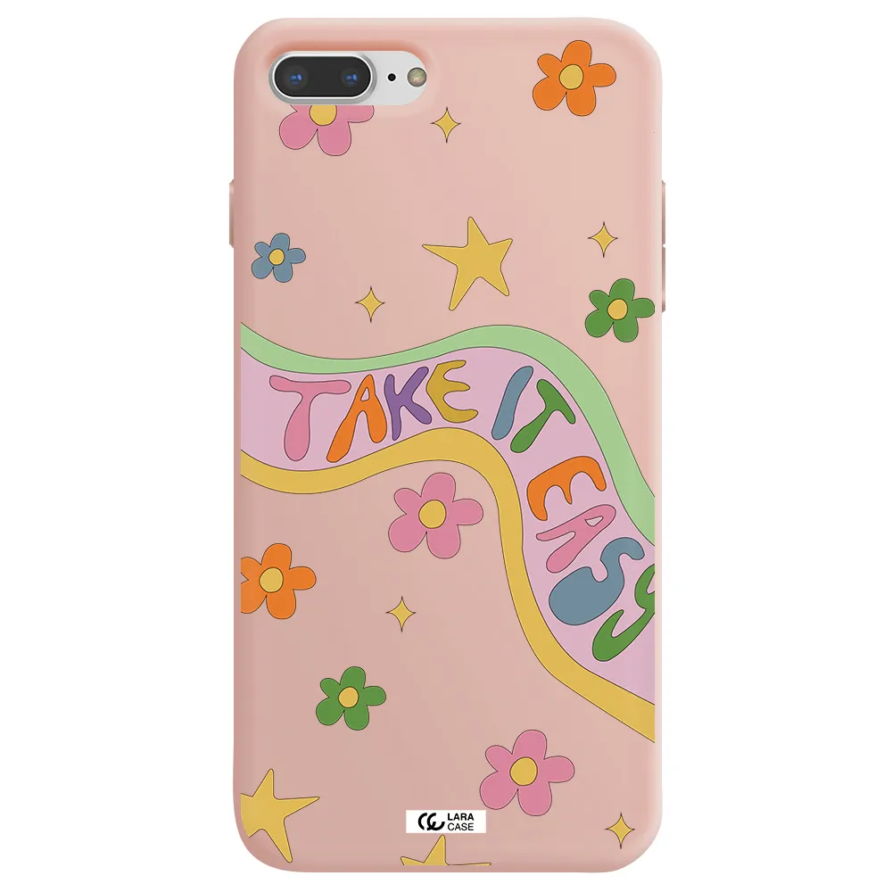 Take It Easy Apple iPhone 8 plus Silicone pastel pink Case