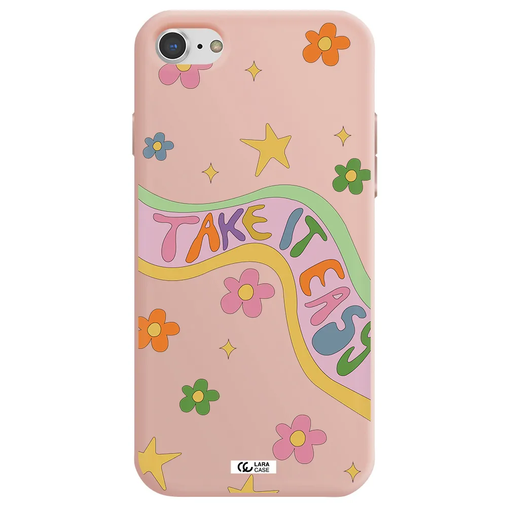 Take It Easy Apple iPhone 8 Silicone pastel pink Case