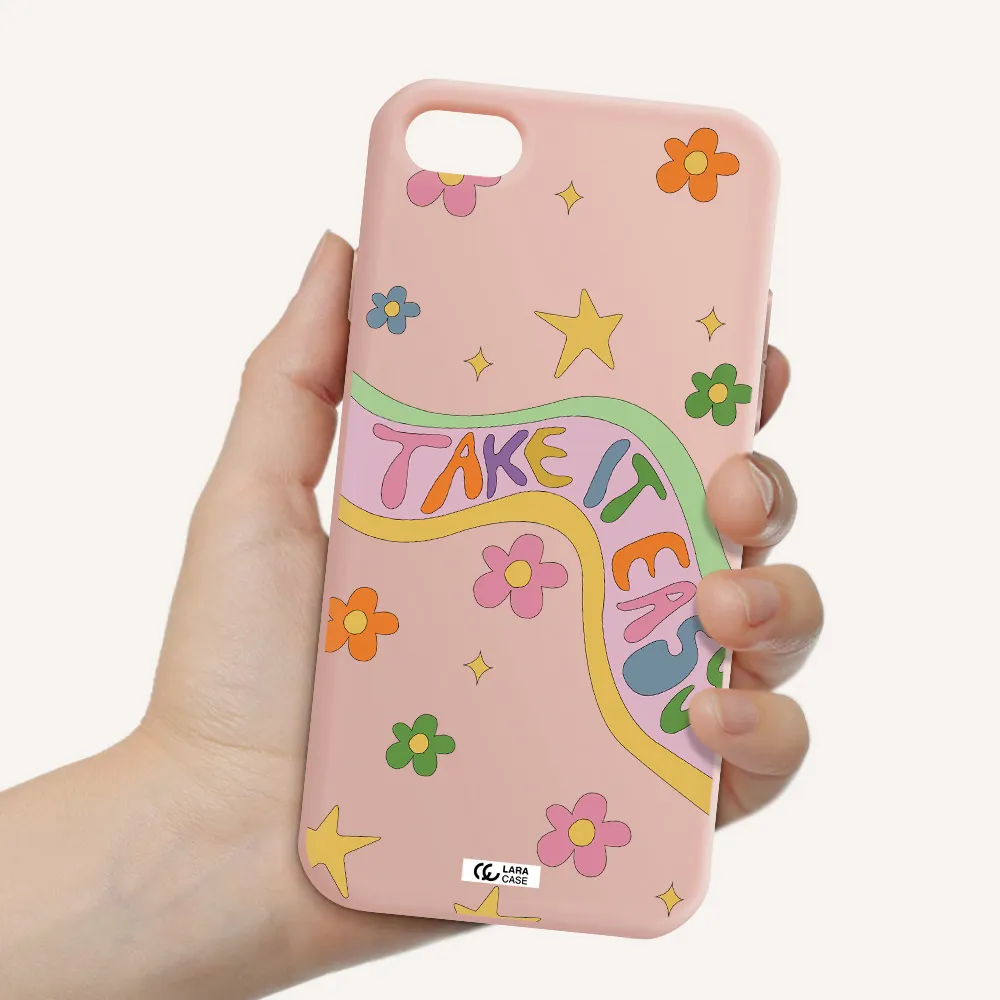 Take It Easy Apple iPhone 8 Silicone pastel pink Case